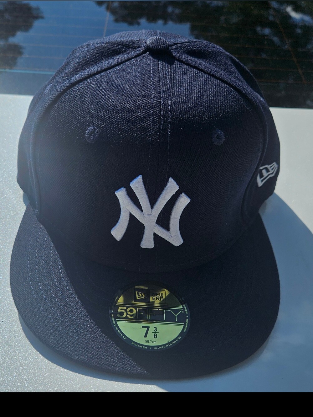 New Era 59Fifty New York Yankees Fitted Hat Navy Blue White Cap NWT